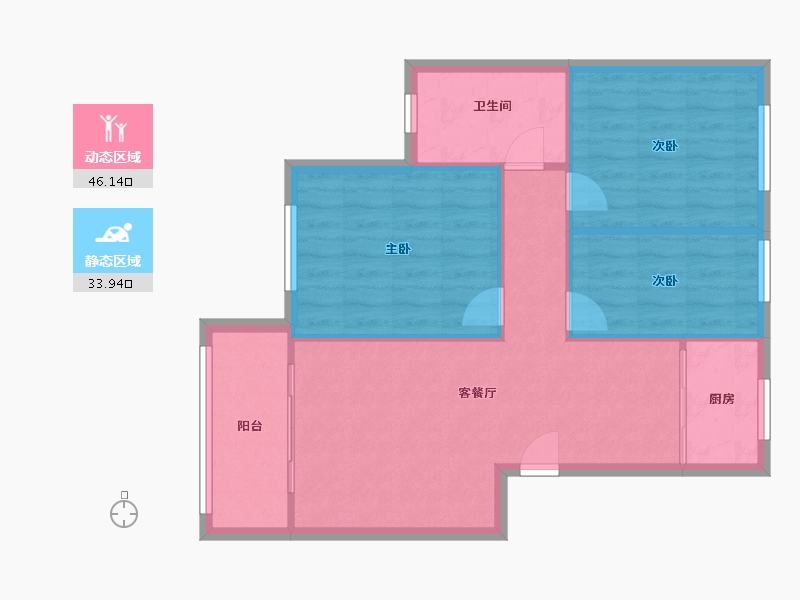 福建省-厦门市-沧一小区-73.00-户型库-动静分区