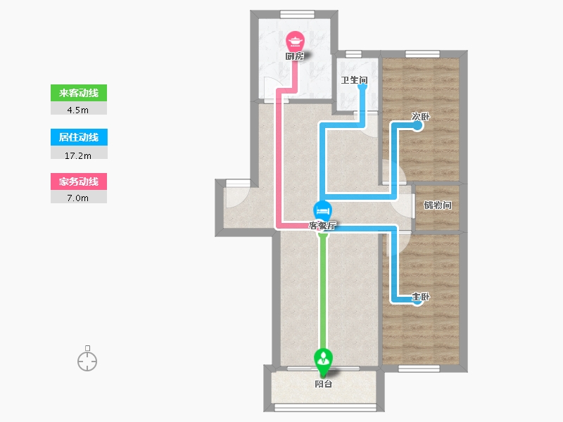 陕西省-咸阳市-秦宝小区东区-65.01-户型库-动静线