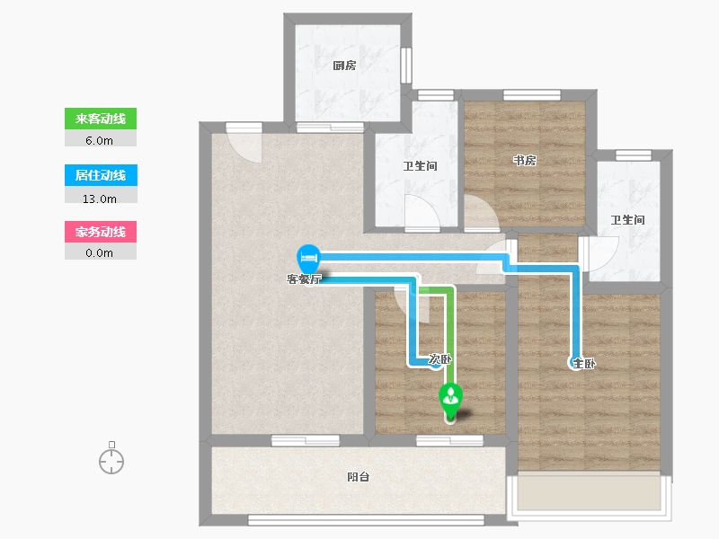 江苏省-苏州市-绿城明月滨河-78.00-户型库-动静线