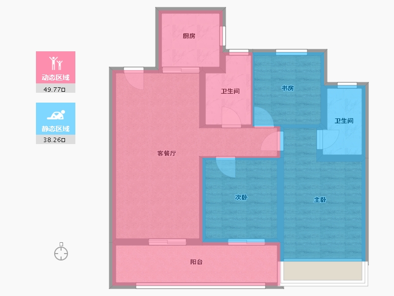 江苏省-苏州市-绿城明月滨河-78.00-户型库-动静分区