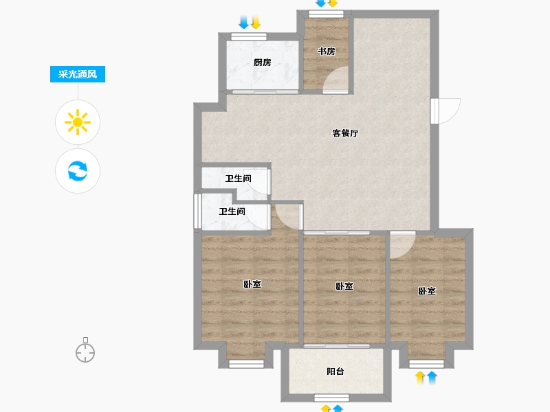 福建省-福州市-大景城-72.68-户型库-采光通风