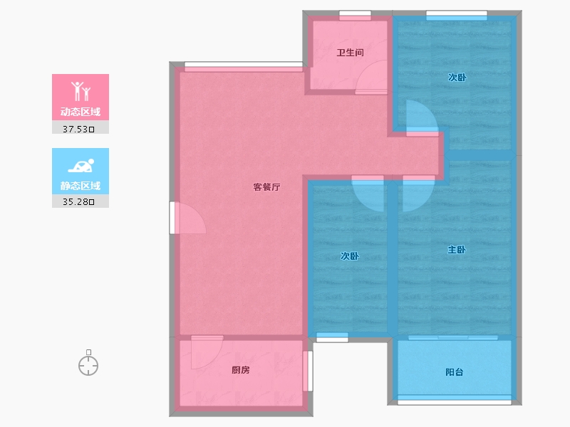 福建省-厦门市-金鸡亭花园小区-64.22-户型库-动静分区