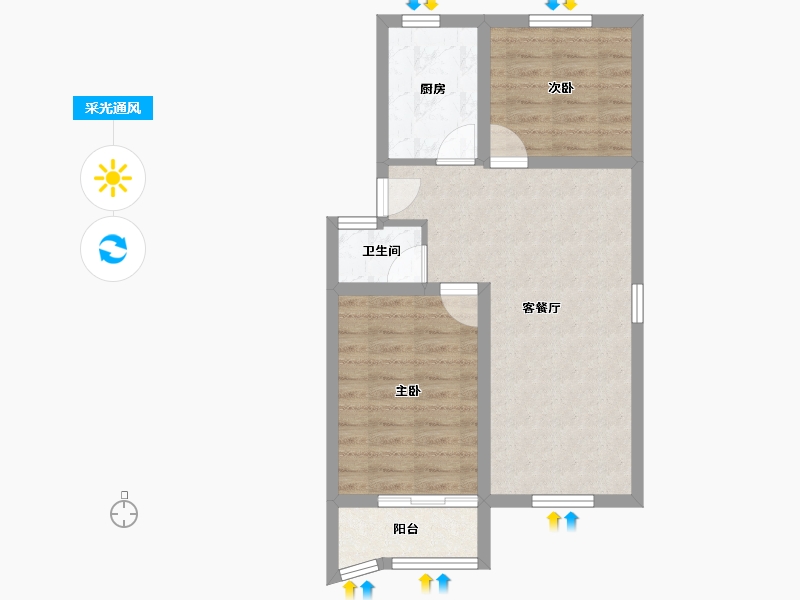 福建省-厦门市-金鸡亭花园小区-55.78-户型库-采光通风