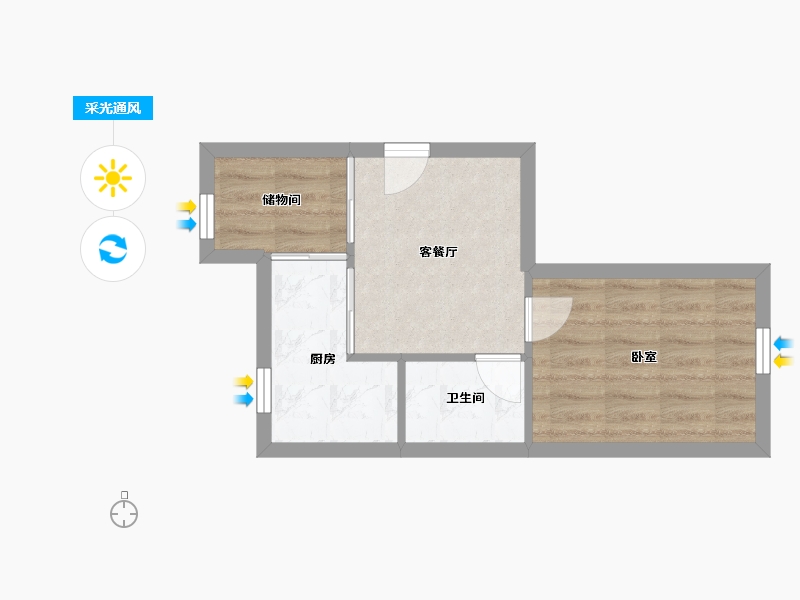 福建省-厦门市-沧一小区-34.83-户型库-采光通风