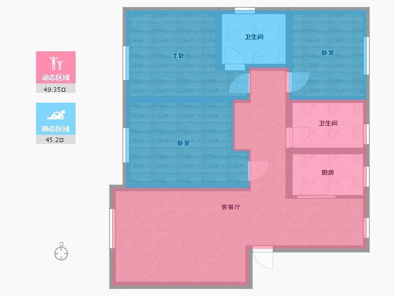 辽宁省-大连市-大连港天下粮仓-91.68-户型库-动静分区