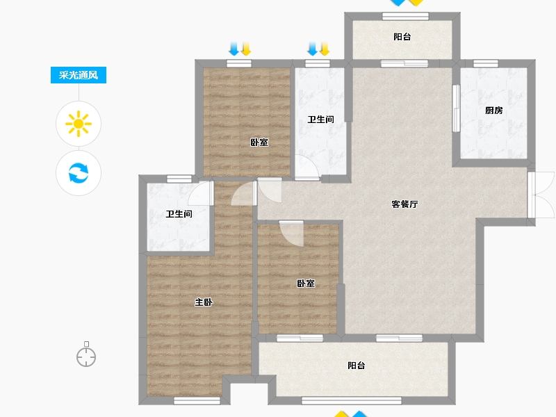 河南省-漯河市-建业桂园-108.40-户型库-采光通风