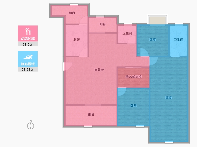 重庆-重庆市-中昂新天地-112.36-户型库-动静分区