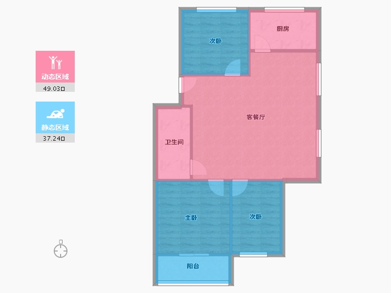 陕西省-咸阳市-秦宝小区东区-79.01-户型库-动静分区