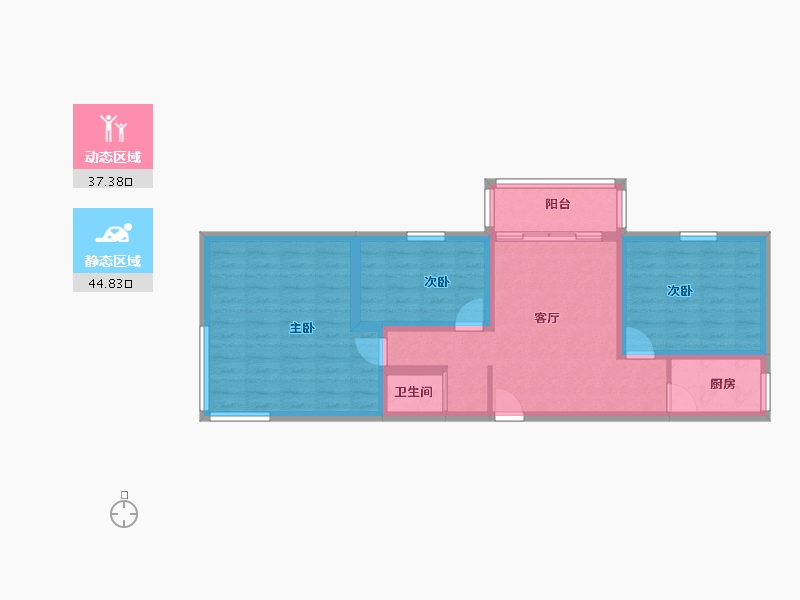 北京-北京市-秀园-72.80-户型库-动静分区