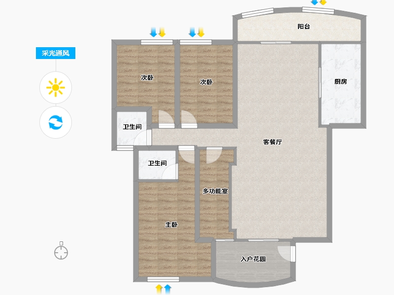 广东省-佛山市-云山峰境花园-117.46-户型库-采光通风