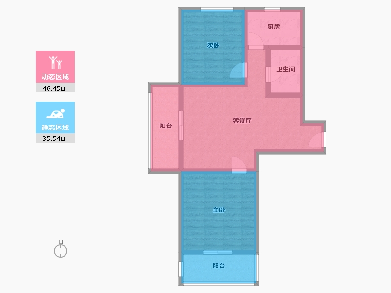 陕西省-西安市-南姜美景北区-89.11-户型库-动静分区