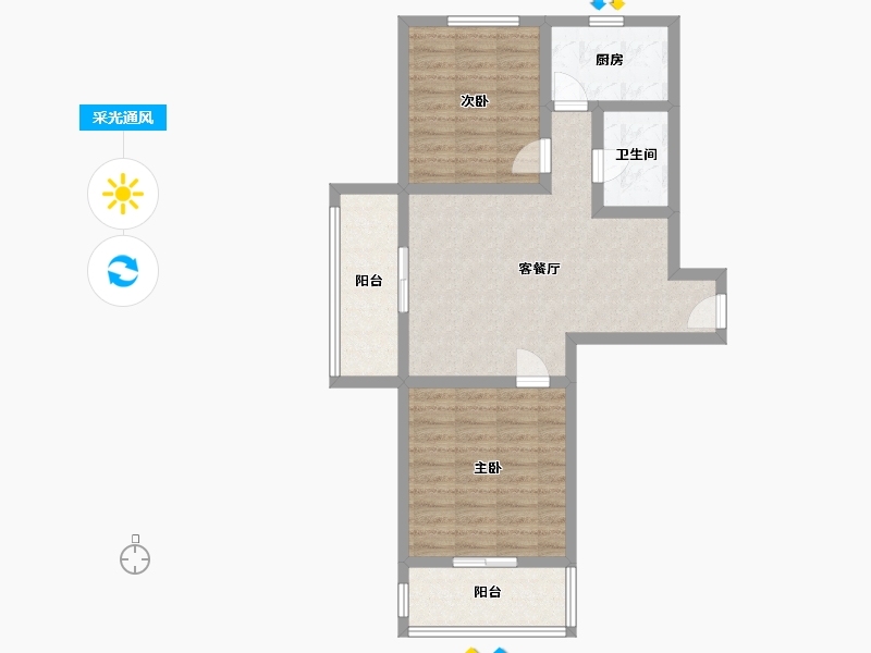 陕西省-西安市-南姜美景北区-89.11-户型库-采光通风