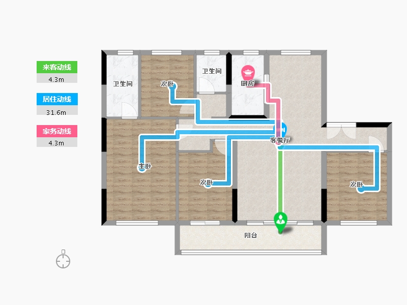 浙江省-温州市-雅苑-96.00-户型库-动静线