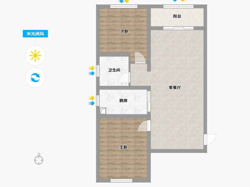 河北省-邯郸市-银泰祥苑-79.22-户型库-采光通风