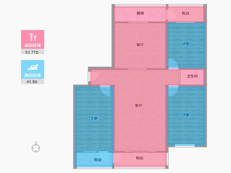 北京-北京市-东关南里-96.73-户型库-动静分区