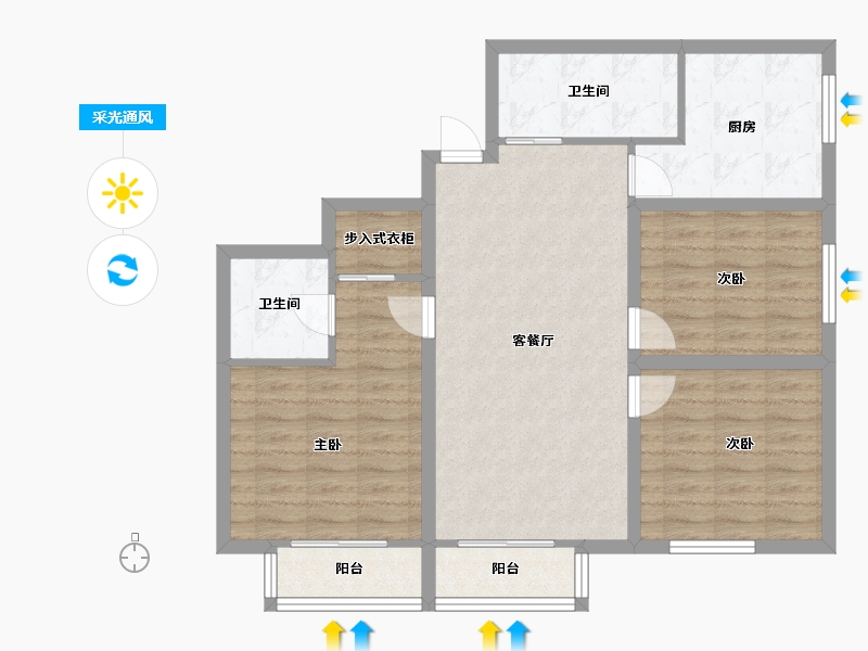 北京-北京市-万德福-89.08-户型库-采光通风