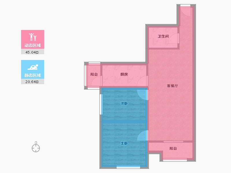 北京-北京市-垡头翠成馨园-57.88-户型库-动静分区