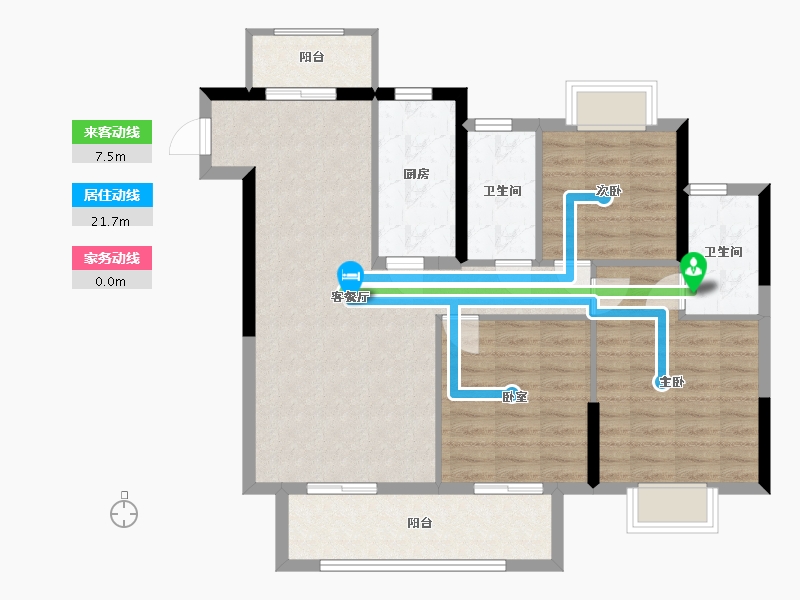 福建省-福州市-恒宇国际观澜-93.00-户型库-动静线