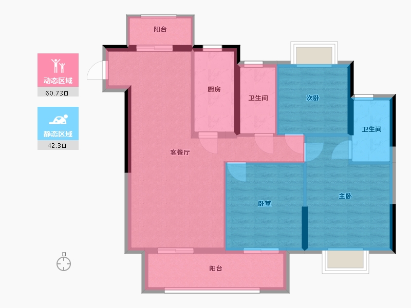 福建省-福州市-恒宇国际观澜-93.00-户型库-动静分区