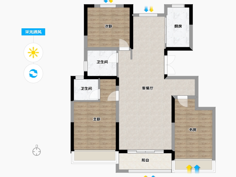 河南省-安阳市-万和城-99.09-户型库-采光通风