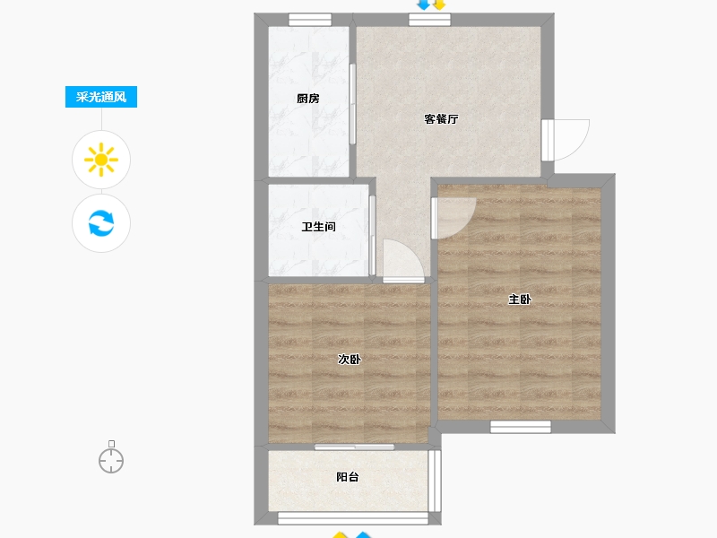 上海-上海市-海天苑新村-南区-46.00-户型库-采光通风