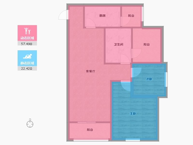 广东省-佛山市-万达华府-71.20-户型库-动静分区