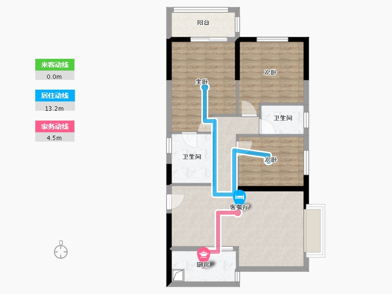 云南省-昆明市-福源上居-89.55-户型库-动静线