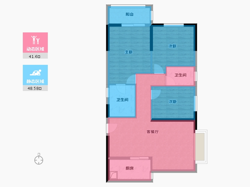 云南省-昆明市-福源上居-89.55-户型库-动静分区