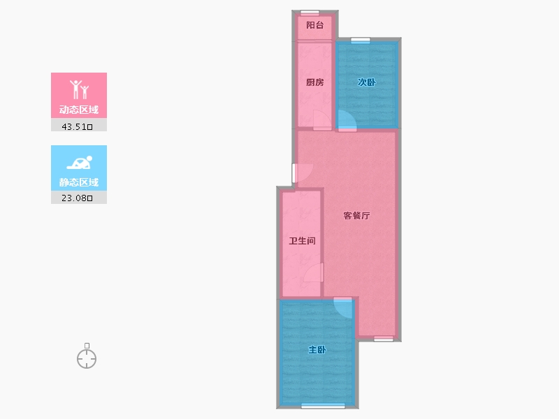 北京-北京市-龙锦苑东四区-59.04-户型库-动静分区