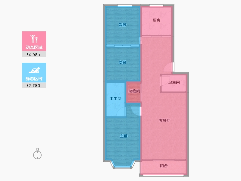 北京-北京市-碧波园-79.36-户型库-动静分区