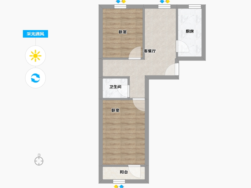 北京-北京市-秀园-42.17-户型库-采光通风