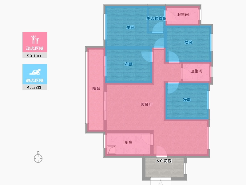 湖南省-常德市-运达城-96.00-户型库-动静分区