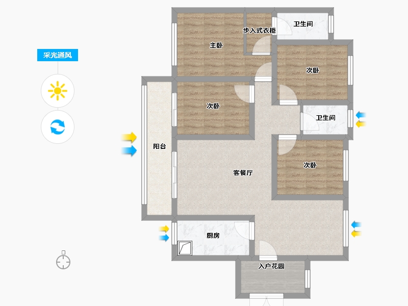 湖南省-常德市-运达城-96.00-户型库-采光通风