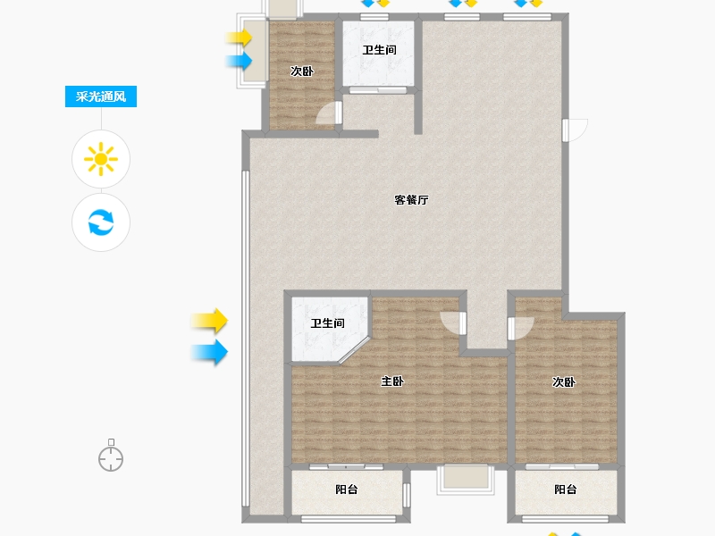 江苏省-扬州市-明珠山庄-南区-155.00-户型库-采光通风