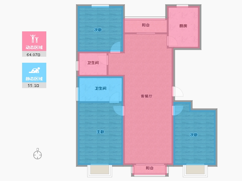 北京-北京市-万德福-107.40-户型库-动静分区