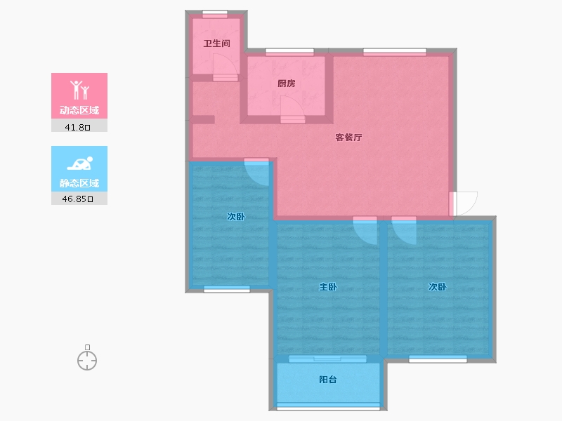 江苏省-苏州市-泾园二村-北区-76.31-户型库-动静分区