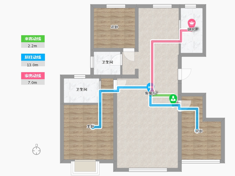 新疆维吾尔自治区-和田地区-华清学府B区-94.40-户型库-动静线