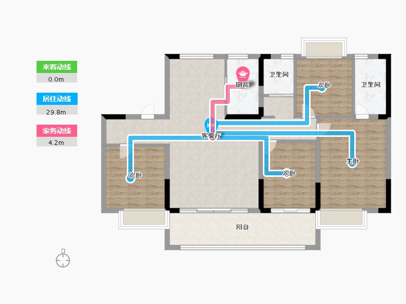 安徽省-芜湖市-碧桂园西江樾-114.00-户型库-动静线