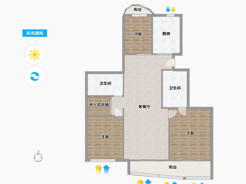 上海-上海市-徐家汇花园-112.00-户型库-采光通风