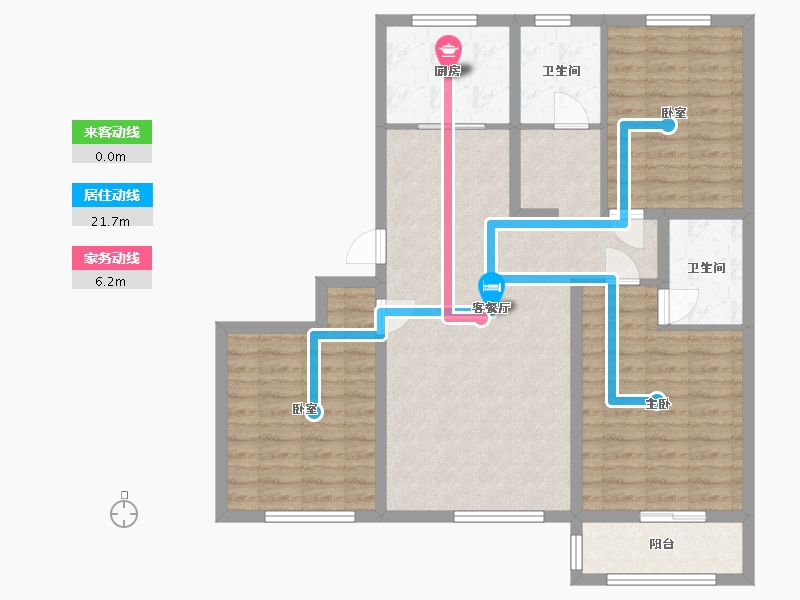 山东省-烟台市-涵泉世家-104.00-户型库-动静线