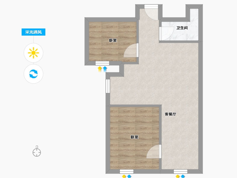 北京-北京市-望春园-44.71-户型库-采光通风