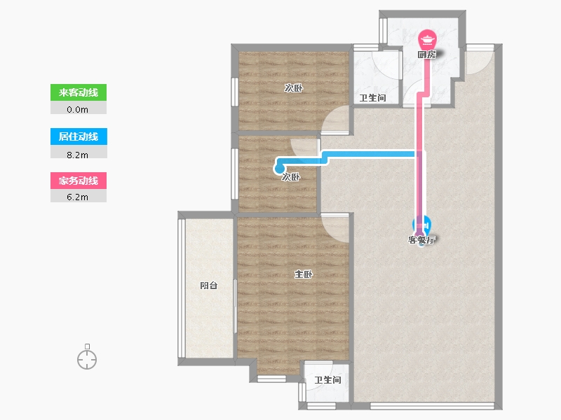 广东省-佛山市-碧翠豪城-107.00-户型库-动静线