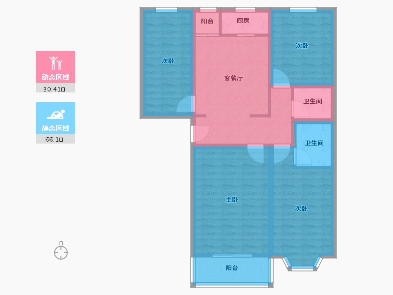 北京-北京市-碧波园-85.37-户型库-动静分区