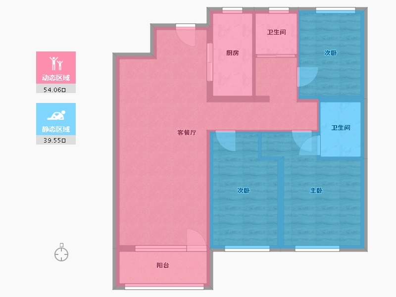 辽宁省-沈阳市-静安府-92.84-户型库-动静分区