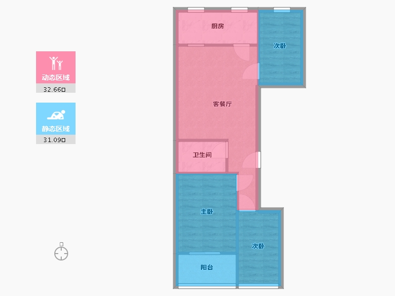 北京-北京市-杨庄小区-66.36-户型库-动静分区