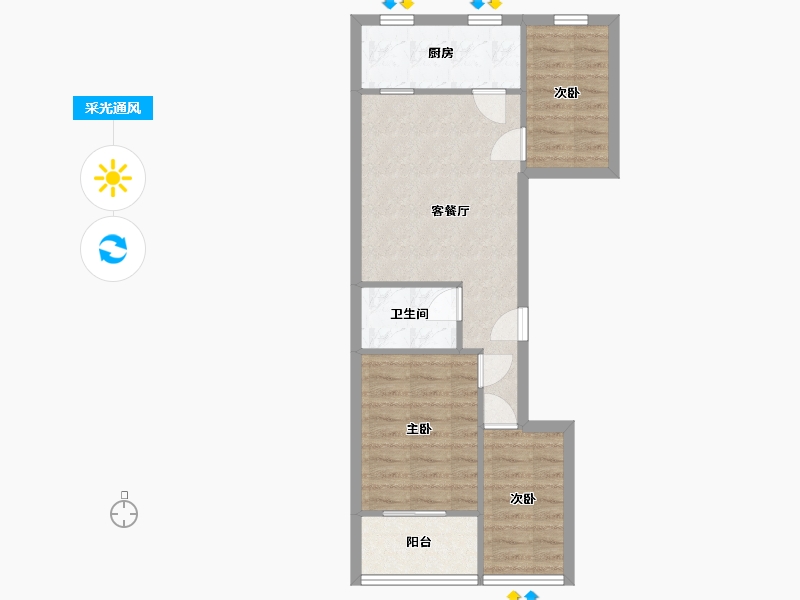 北京-北京市-杨庄小区-66.36-户型库-采光通风