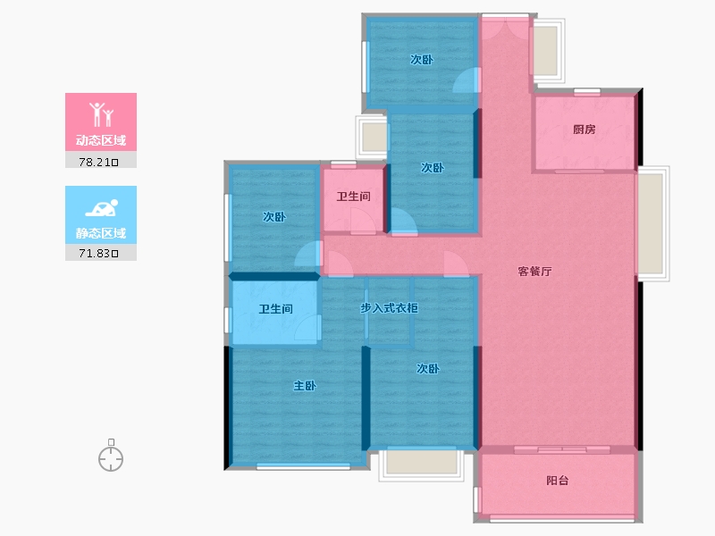 广东省-揭阳市-盛迪嘉光明印象-133.60-户型库-动静分区