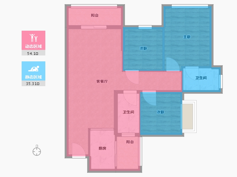 四川省-成都市-城市之光-80.00-户型库-动静分区