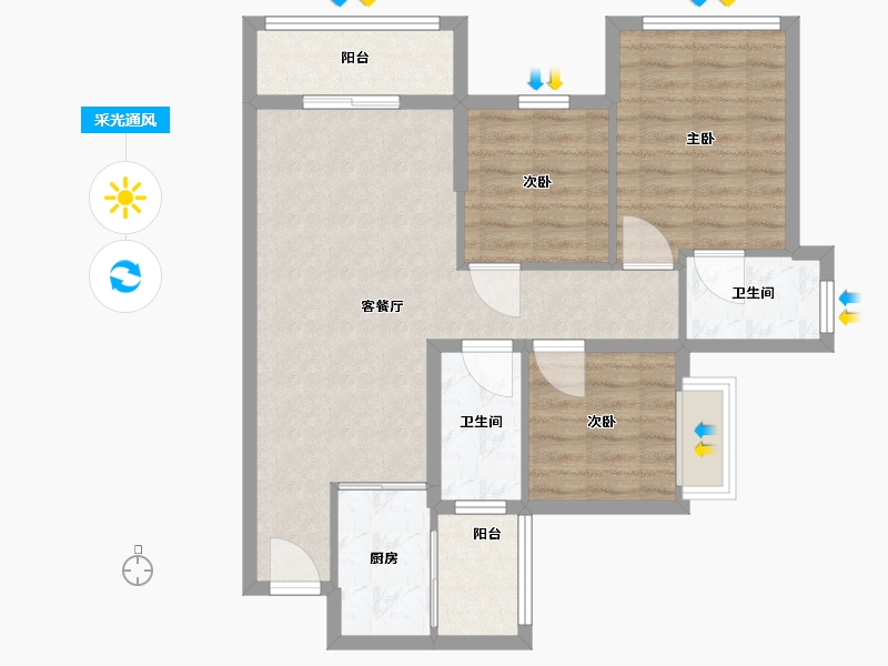 四川省-成都市-城市之光-80.00-户型库-采光通风