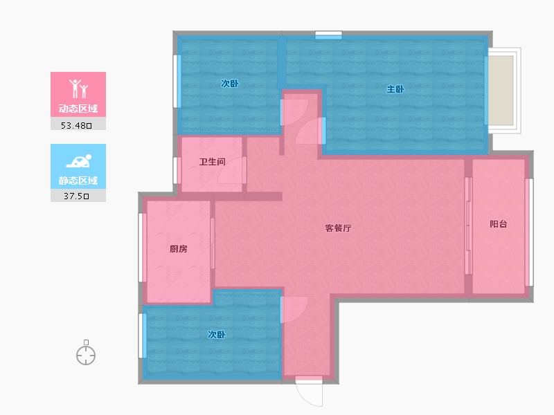 安徽省-宿州市-龙登和城-C区-80.00-户型库-动静分区